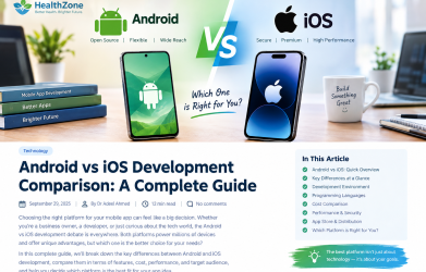 Android vs iOS development comparison showing Android and iPhone app development