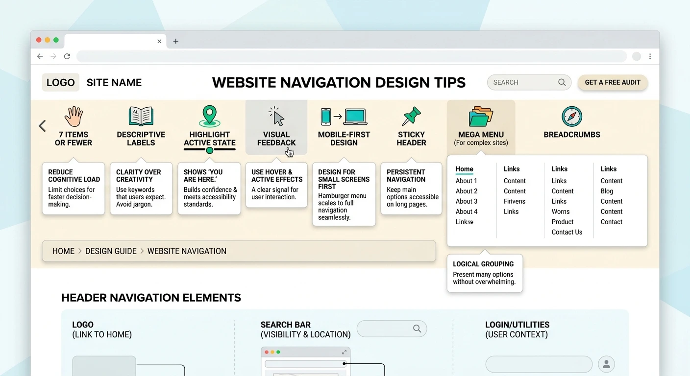 website navigation design tips