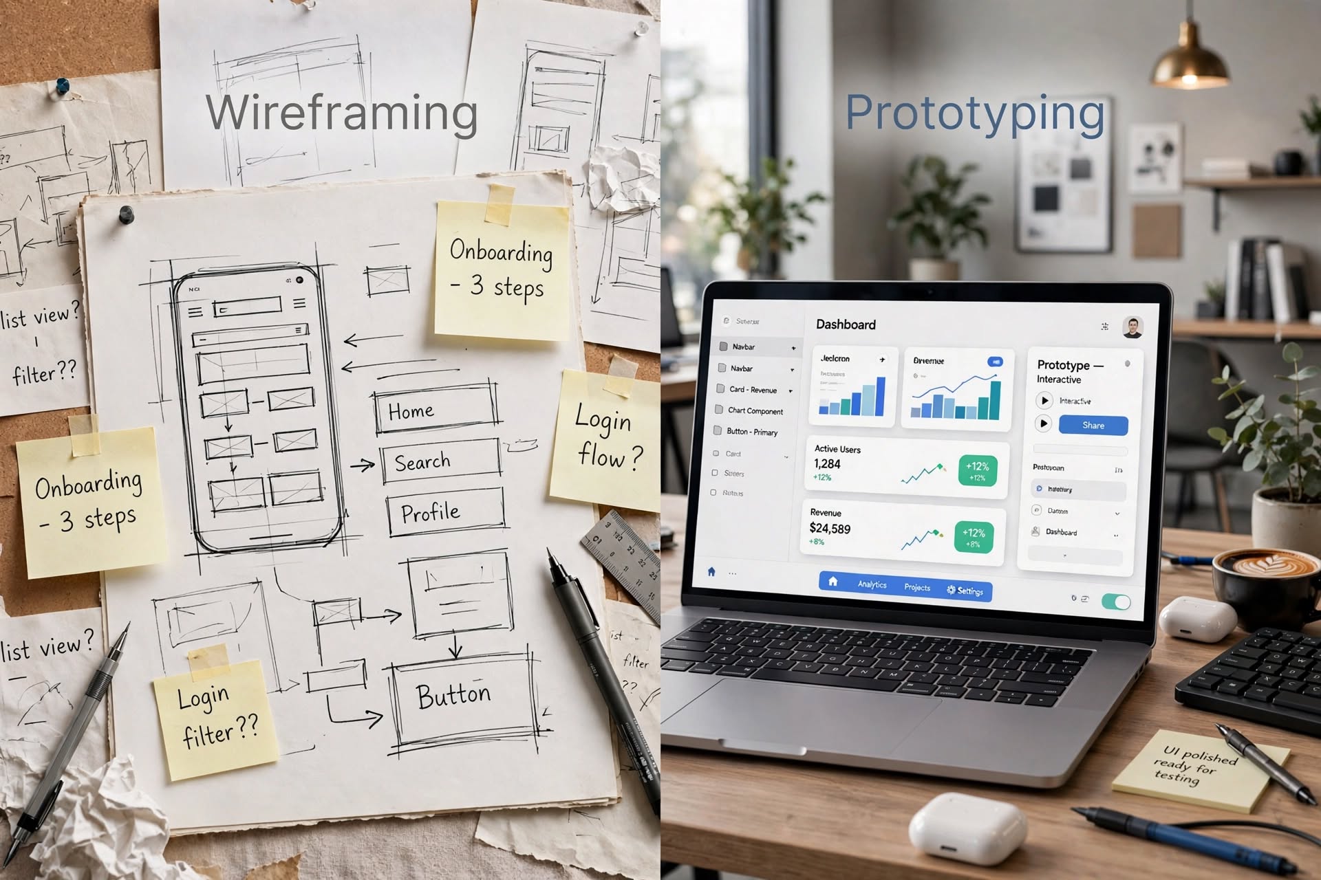wireframing vs prototyping
